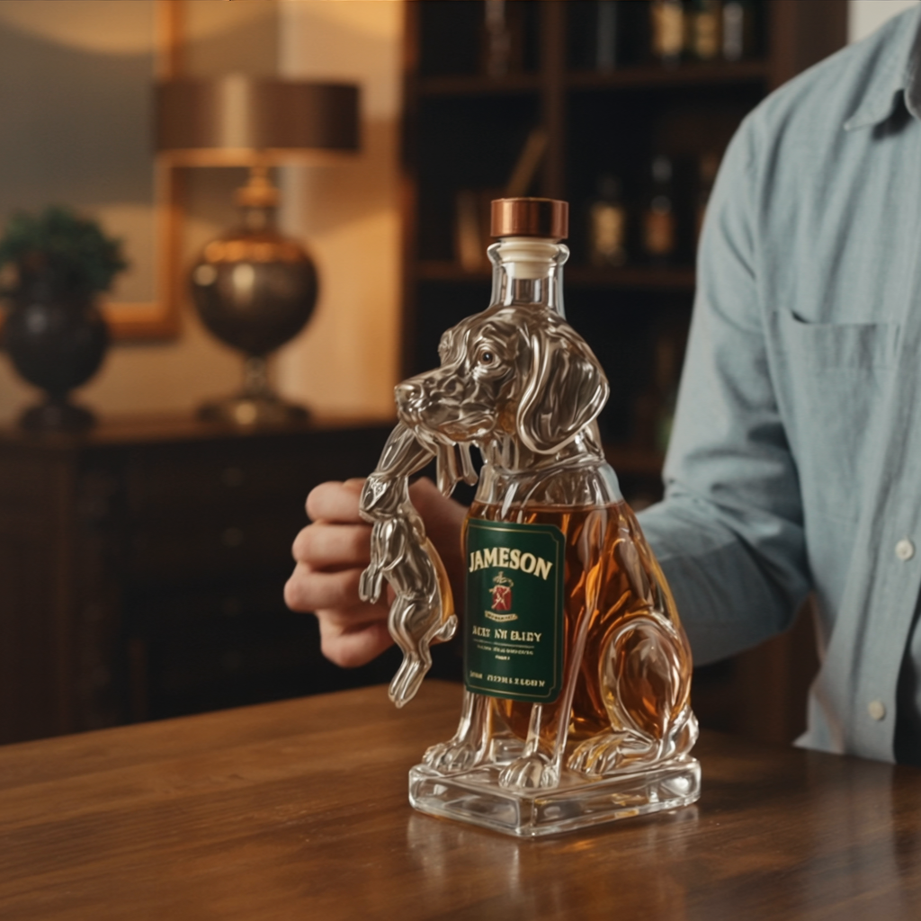 Dog-Themed Whiskey Bottle