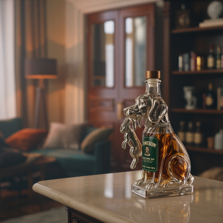 Dog-Themed Whiskey Bottle