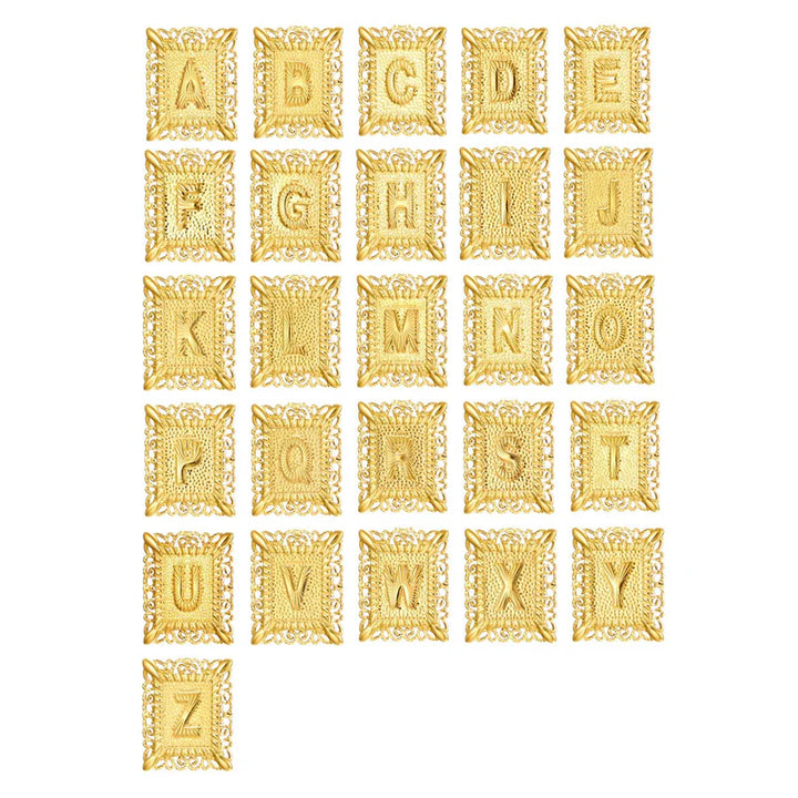 Gold Cross Initial Necklace Set