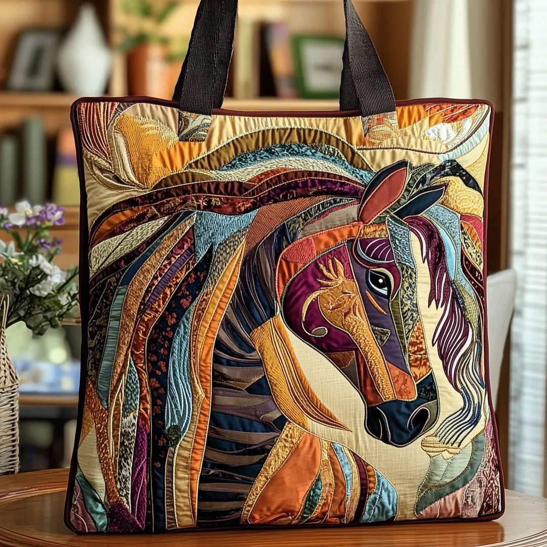 Handcrafted Mosaic Horse Bag - Vibrant Design