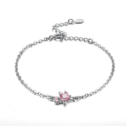 4-Piece Rose Gold Paw Jewelry Set with Zirconia Heart (Ring, Necklace, Earrings, Bracelet)