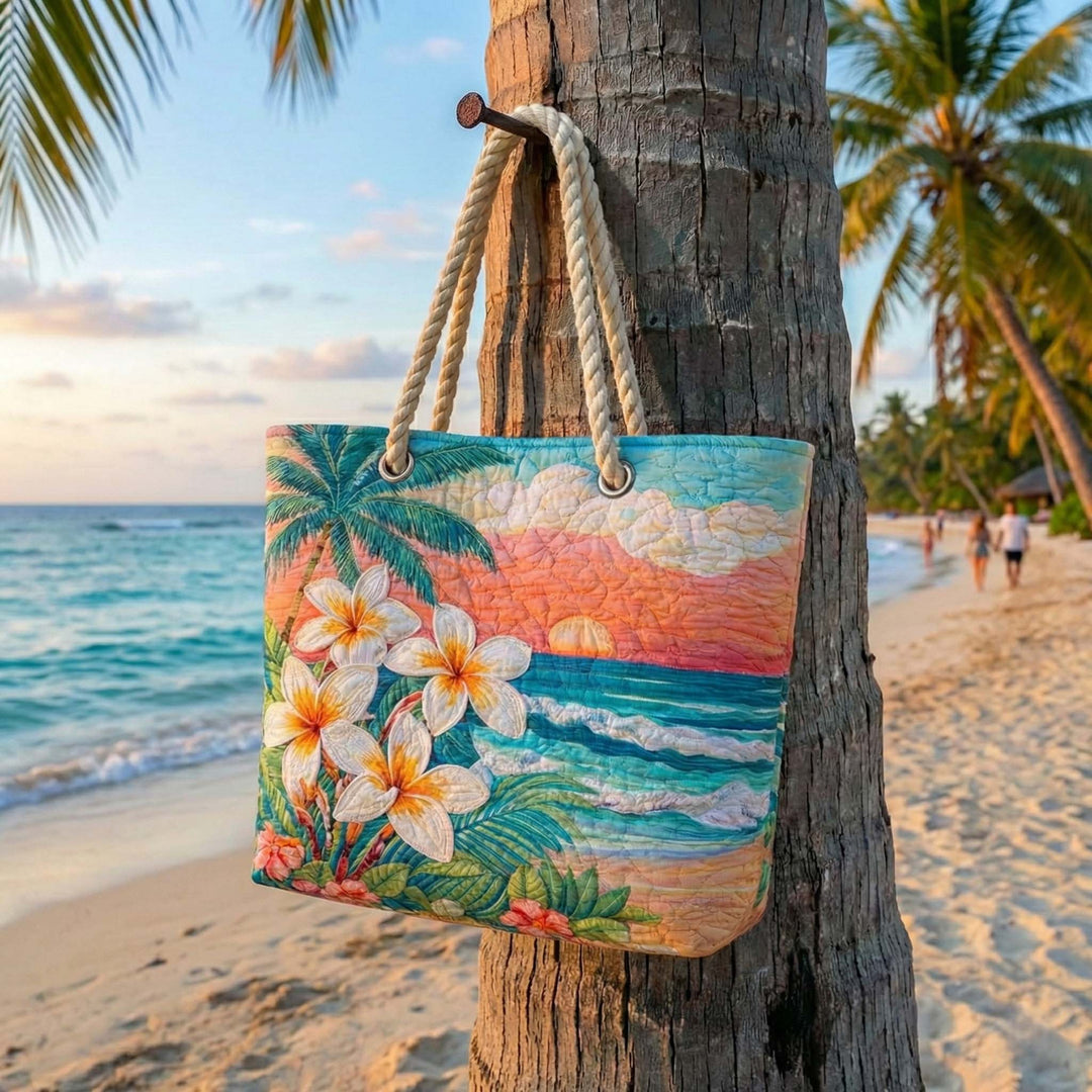 Quilted Beach Bag Tropical Vibe