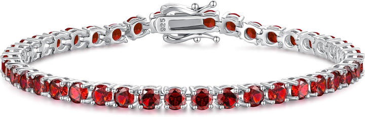 White Gold Ruby Tennis Bracelet