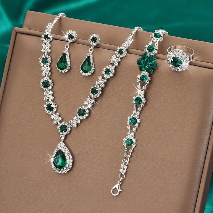 Adriana Lysandre Emerald Jewelry in White Gold