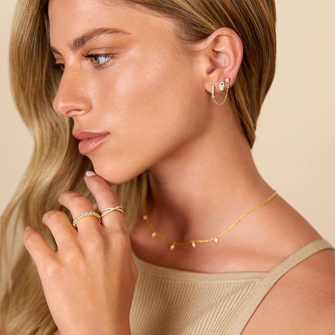 Gold Adella Chain Earrings