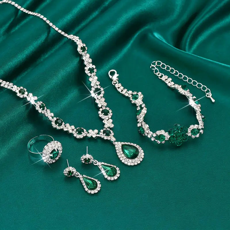 Adriana Lysandre Emerald Jewelry in White Gold