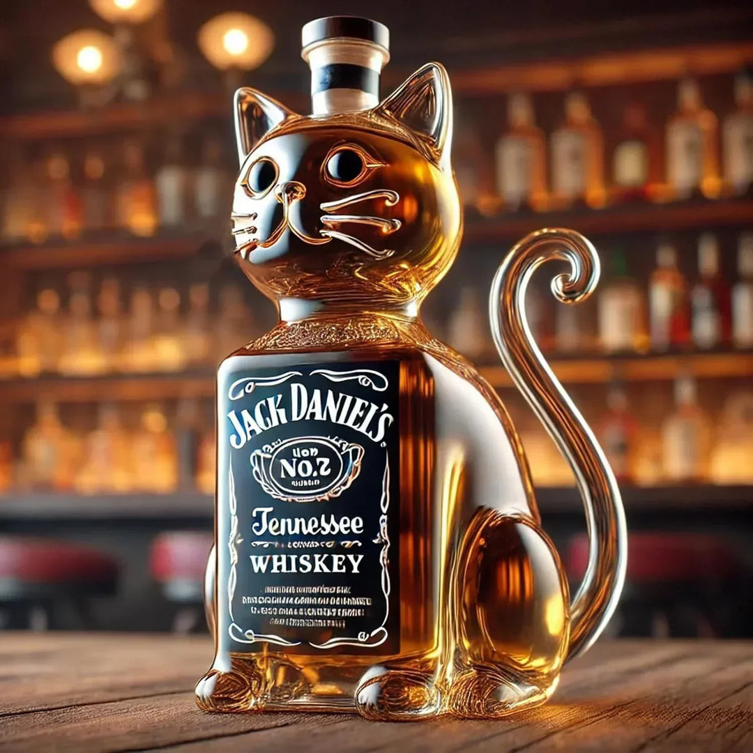 Cat-Themed Whisky Bottle