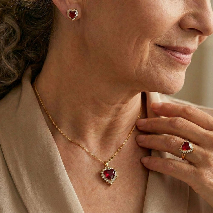 Marguerite Ruby Jewelry Set