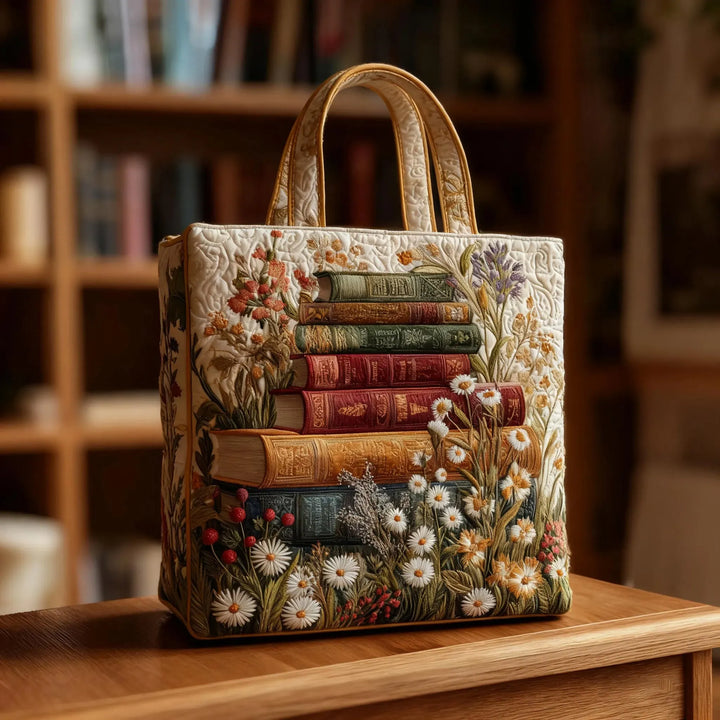 Floral Pattern Quilted Artisan Tote