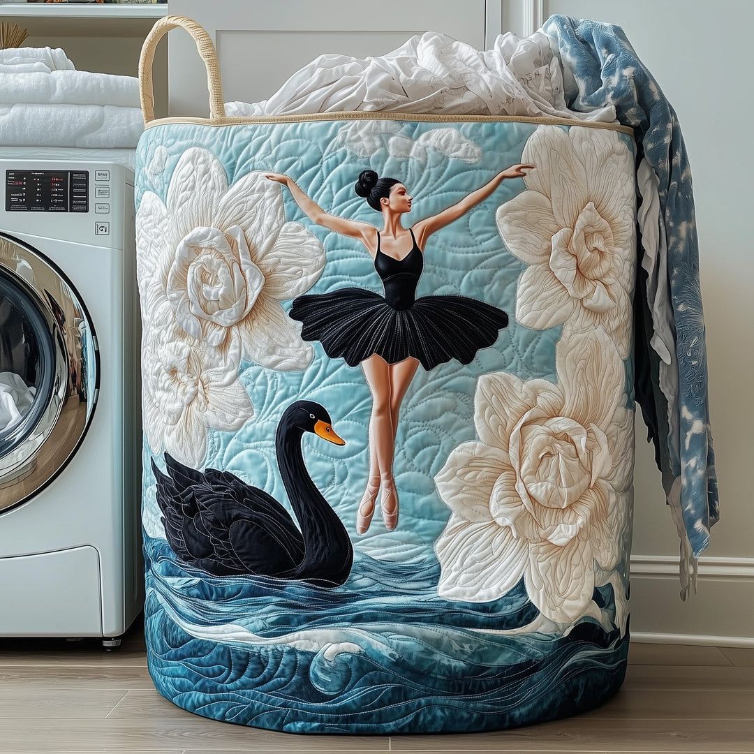 Chic Quilted Ballerina Laundry Basket