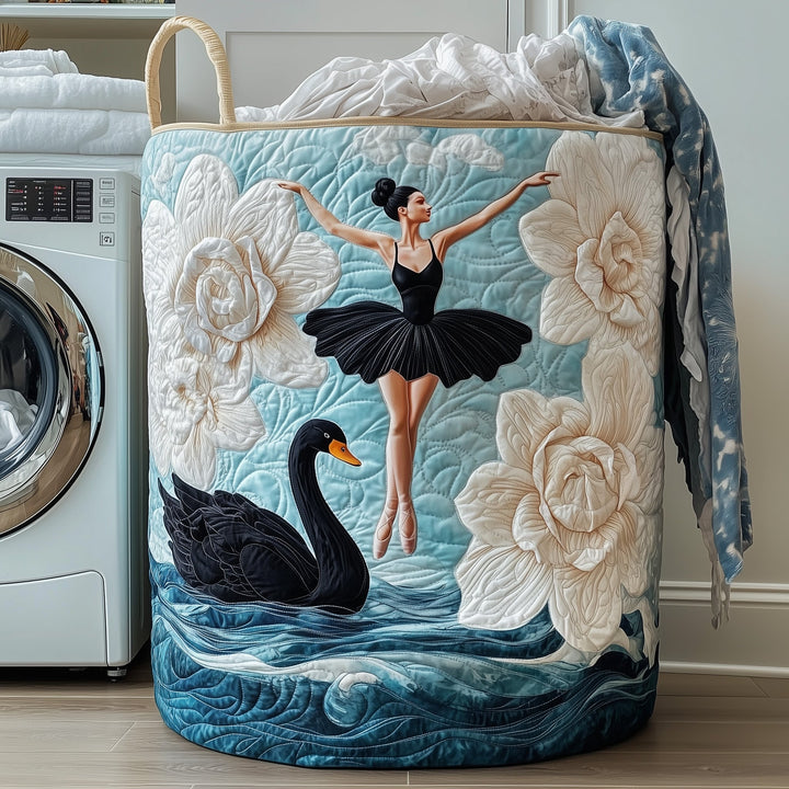 Chic Quilted Ballerina Laundry Basket