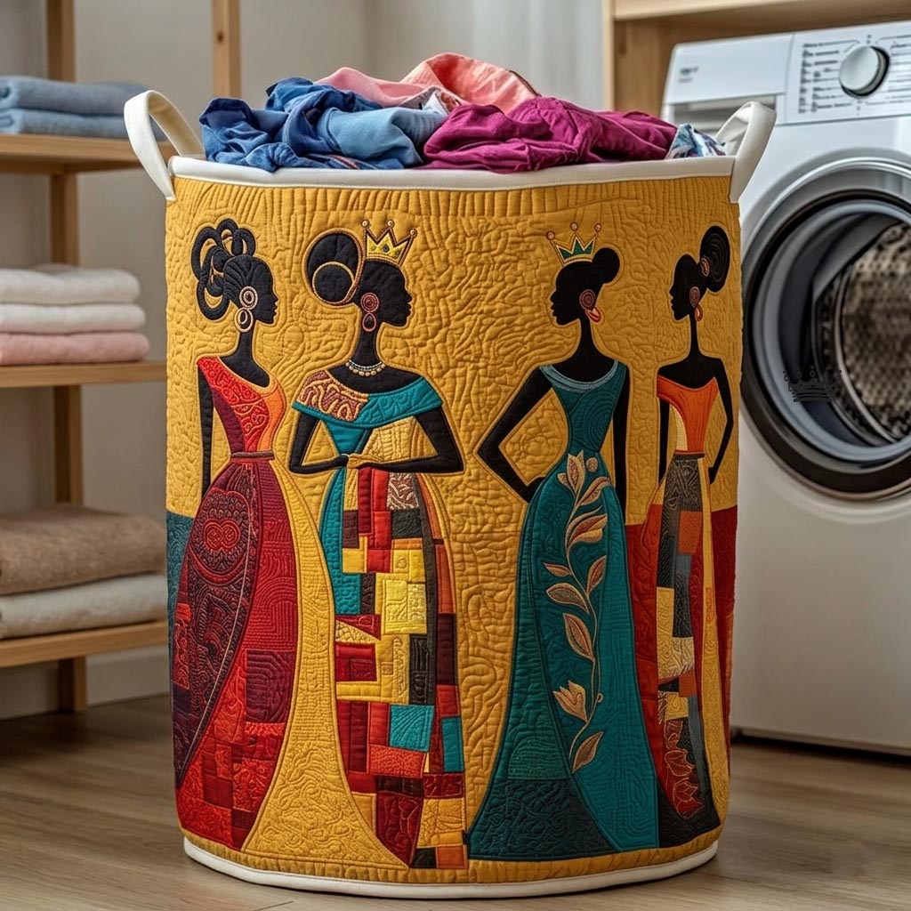African Legacy Quilted Laundry Basket
