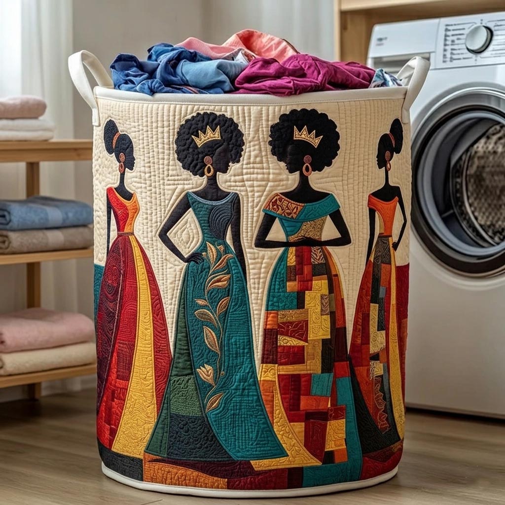 African Heritage Quilted Laundry Basket
