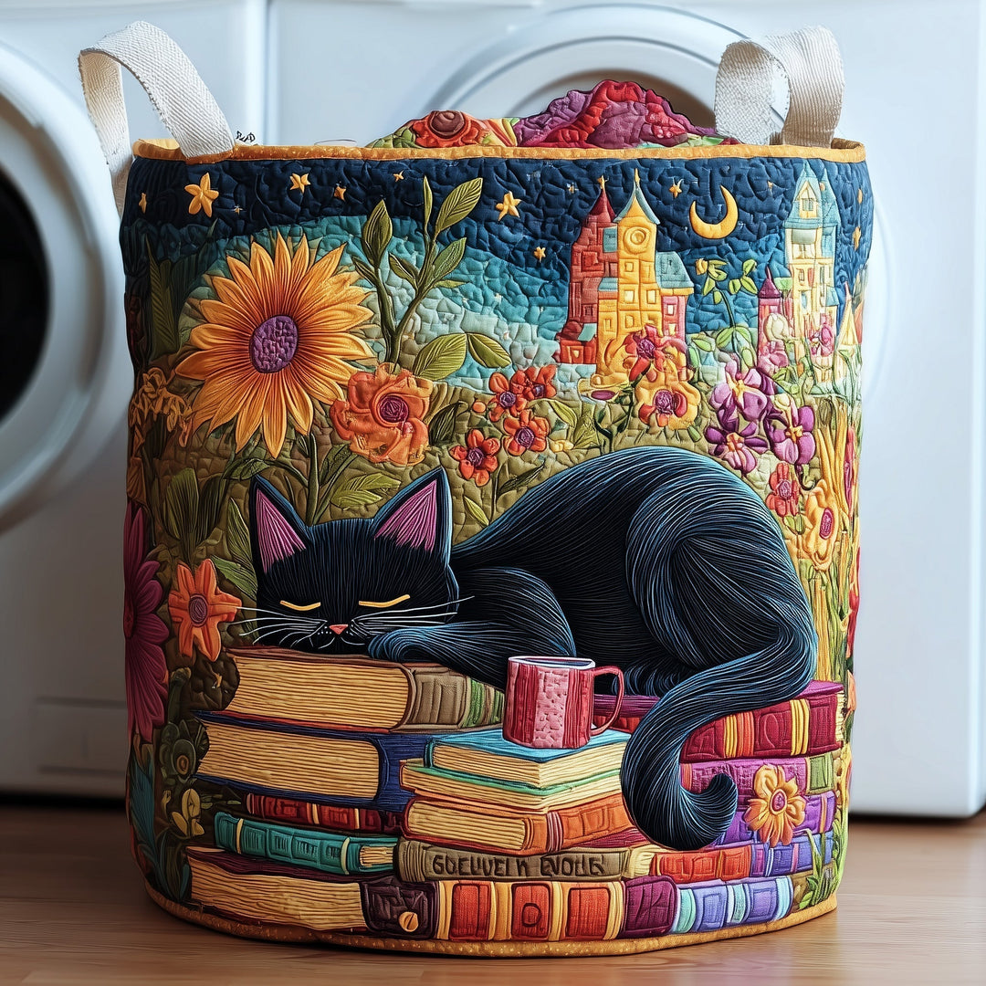 Quilted Cat Nap Laundry Hamper