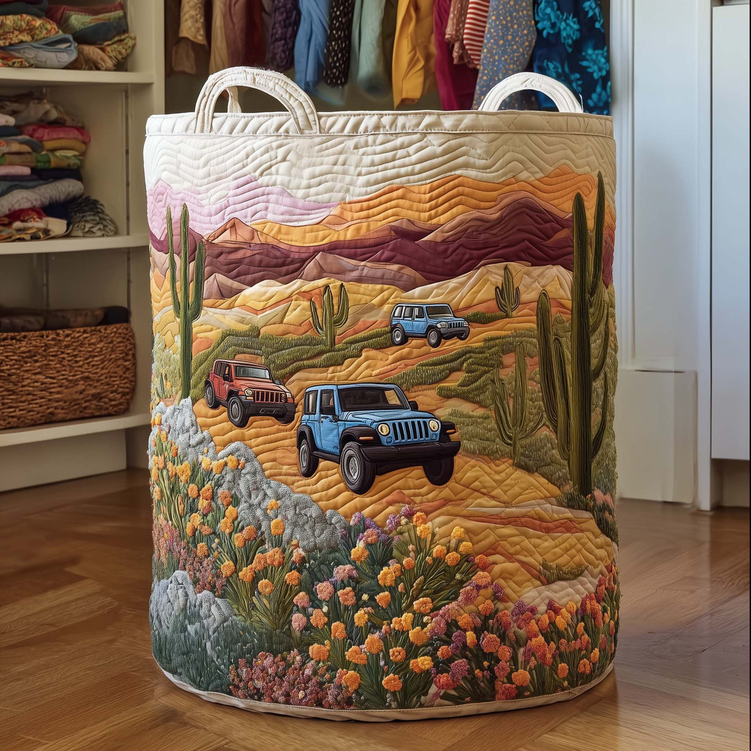 Cactus Sunset Decorative Quilted Laundry Hamper