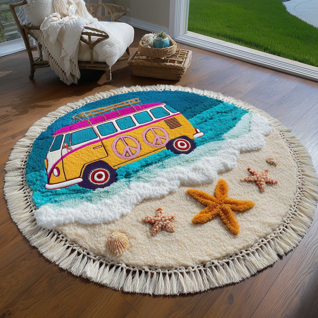 Serviette de Plage Ronde Free Spirit Van