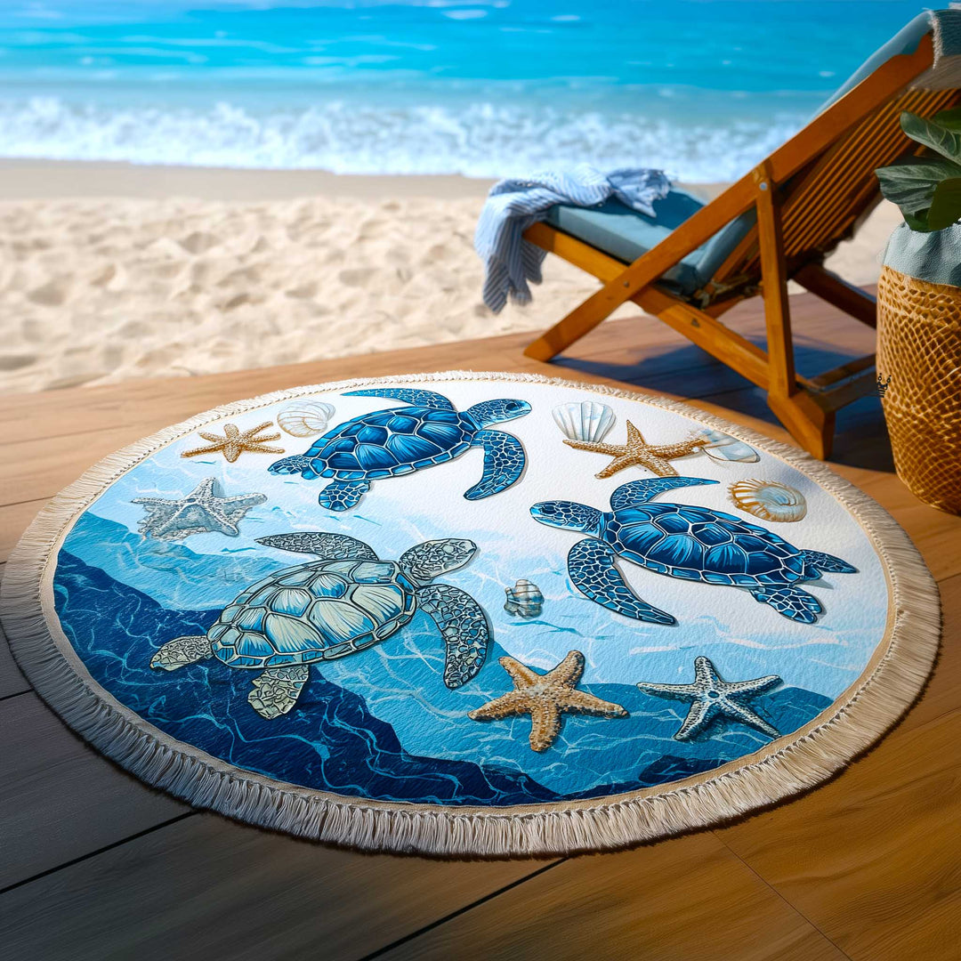 Serviette de Plage Ronde Ocean Breeze