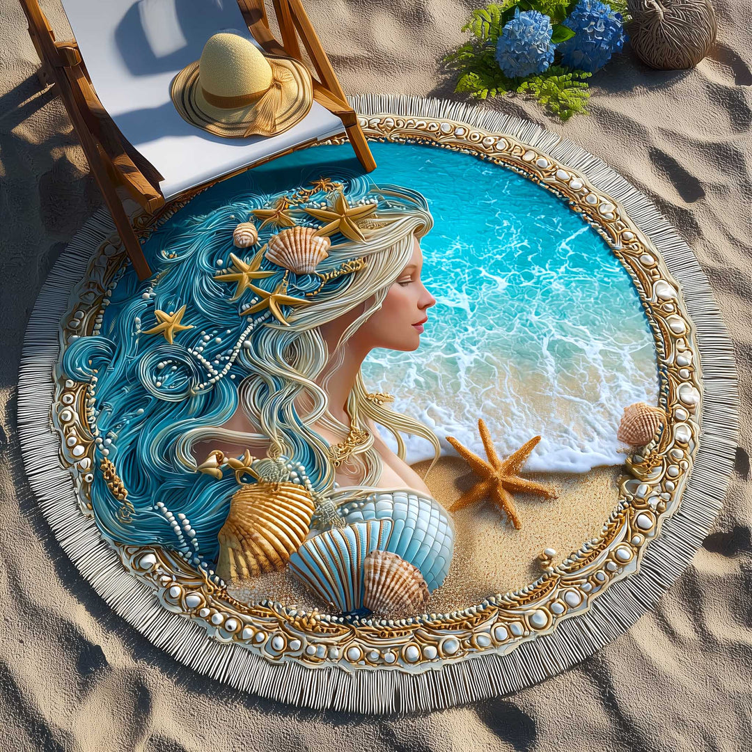 Serviette de Plage Ronde Ocean Breeze