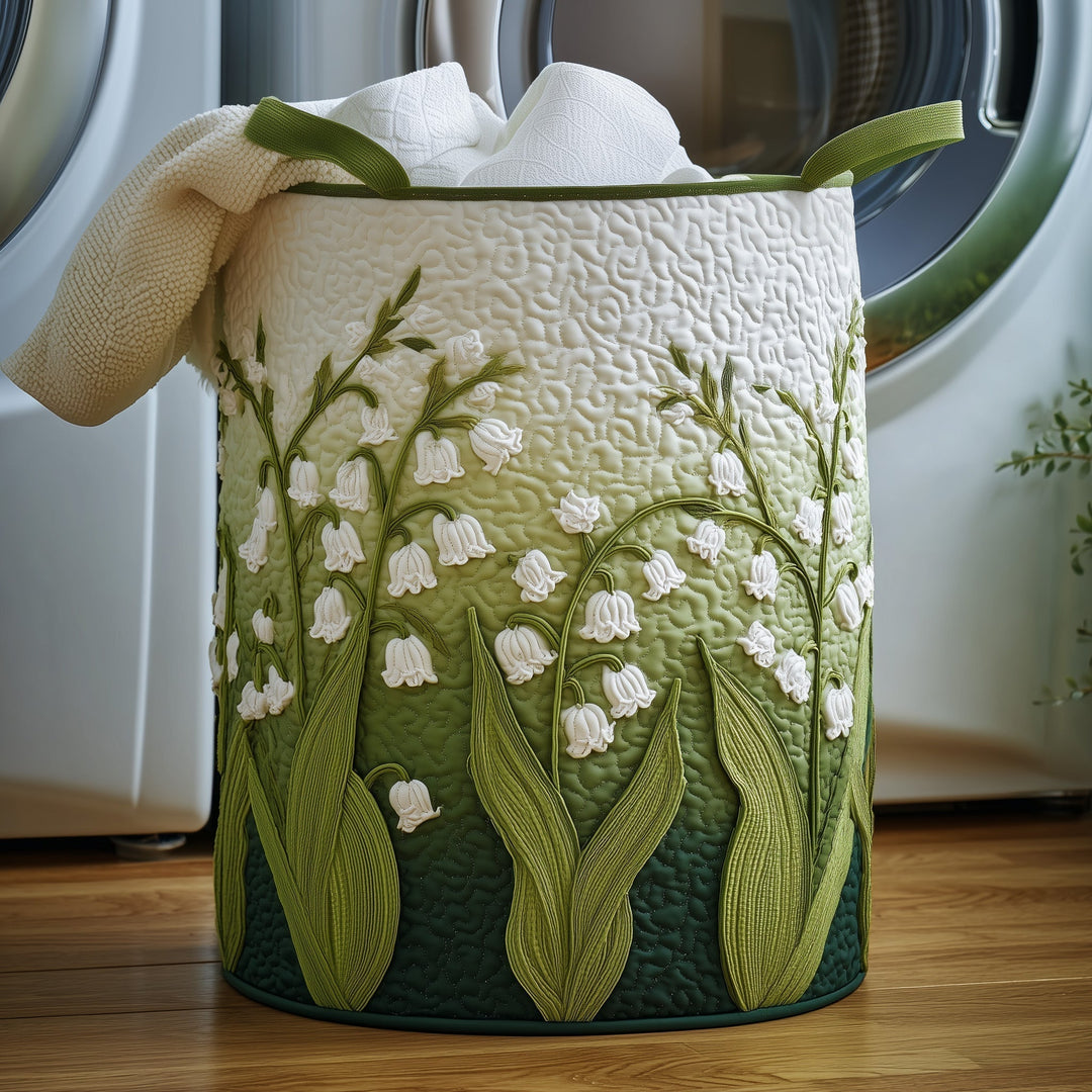 Quilted Laundry Hamper - Lily of the Valley Design