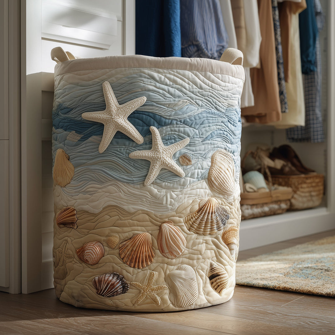 Beach Joy Quilted Laundry Basket
