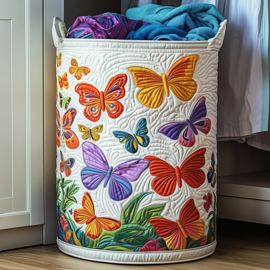 Quilted Floral Harmony Laundry Hamper