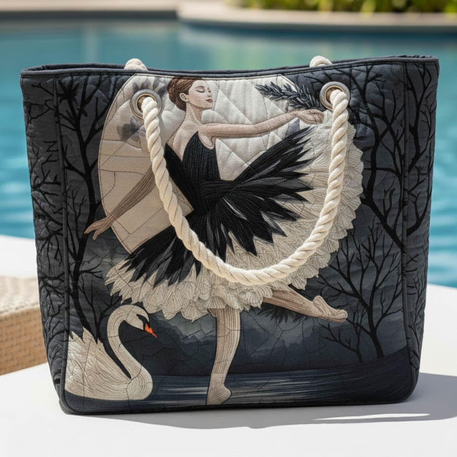 Quilted Beach Bag Elegant Ballerina