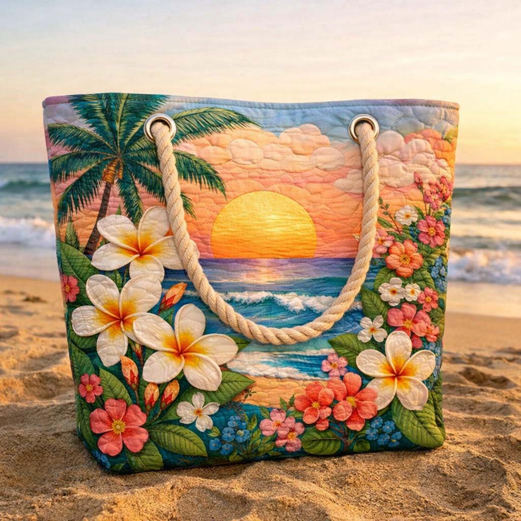 Quilted Beach Bag Tropical Vibe