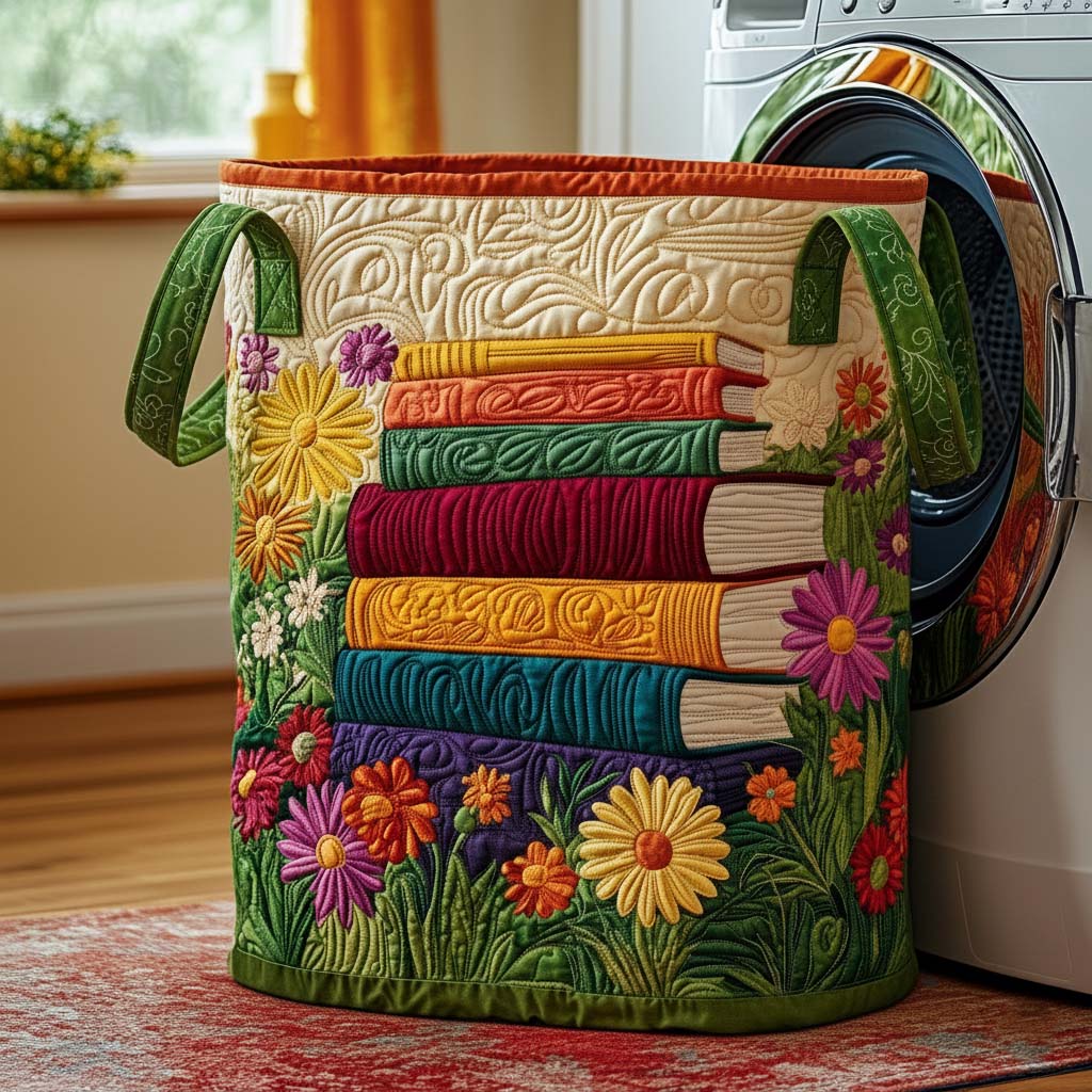 Colorful Quilted Laundry Hamper
