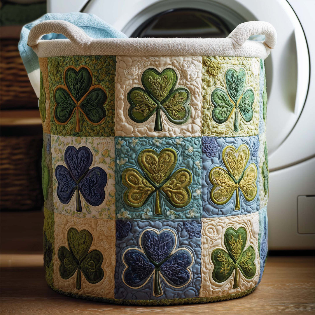 Soft Pastel Quilted Laundry Hamper