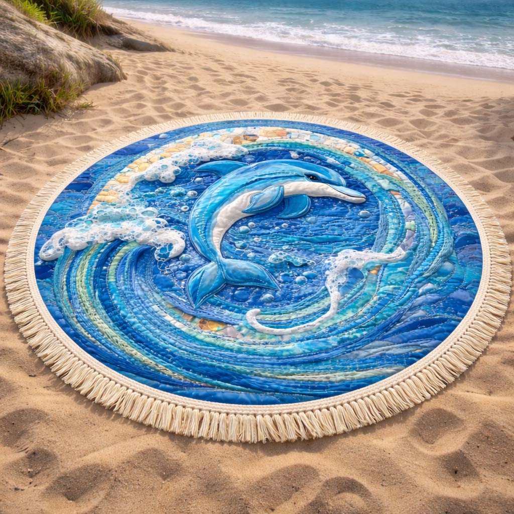 Serviette de Plage Ronde Ocean Leap