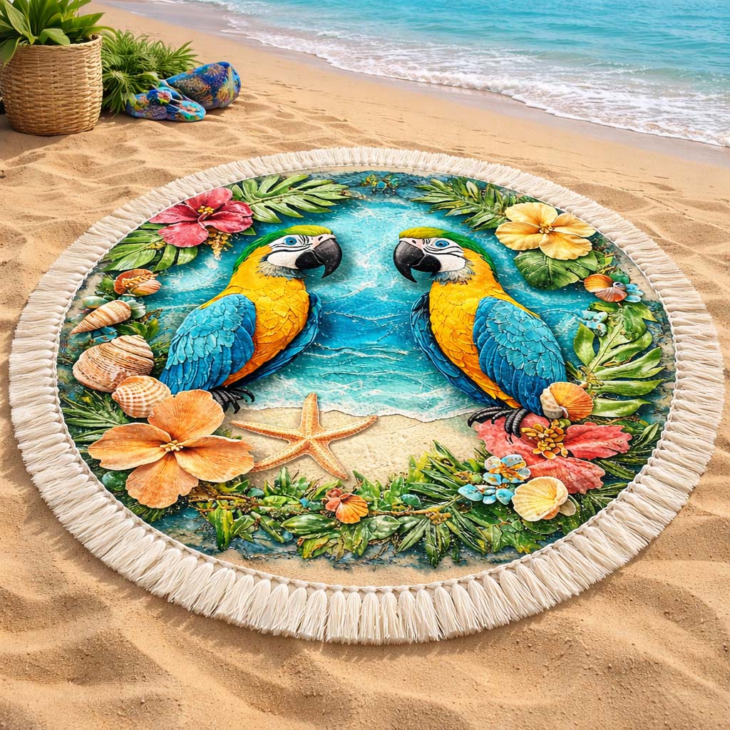 Serviette de Plage Ronde Côtière
