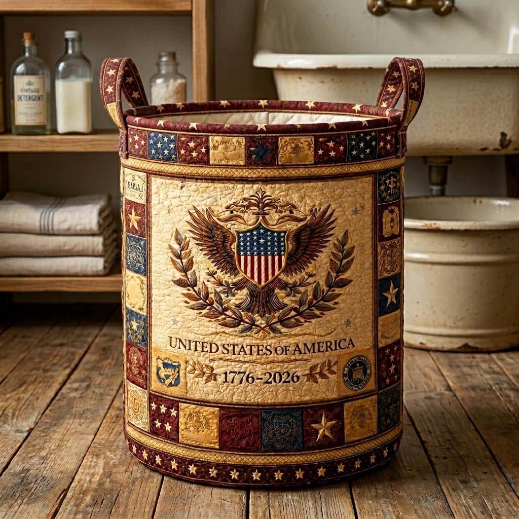 Classic Quilted Laundry Hamper