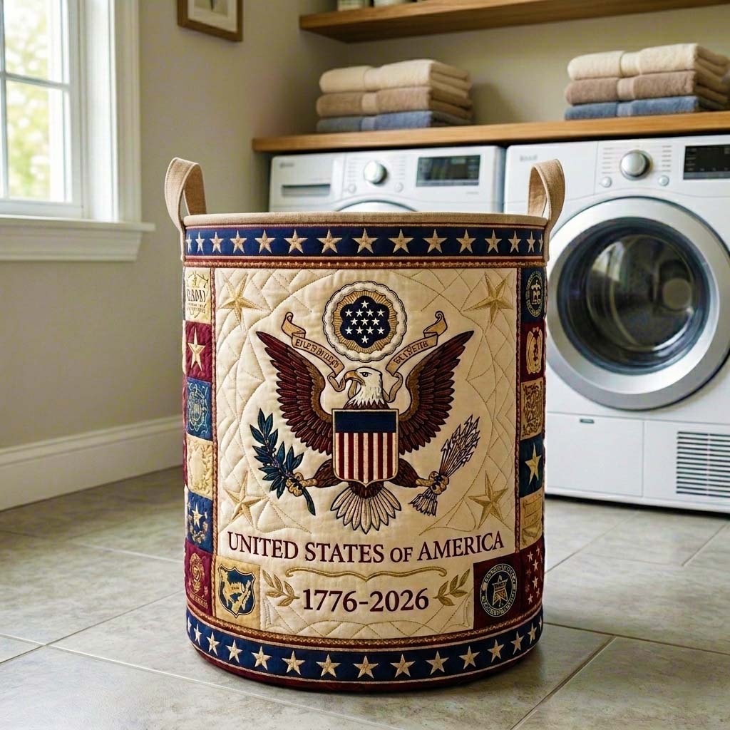 Classic Quilted Laundry Hamper