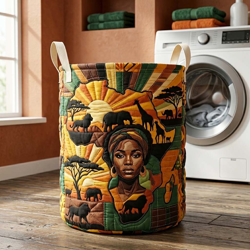 Savanna Soul Quilted Laundry Basket
