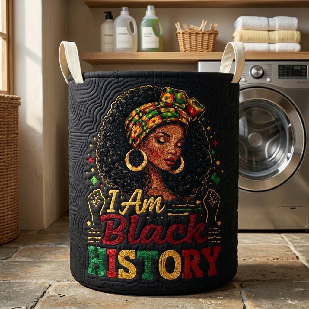 Melanin Legacy Quilted Laundry Basket