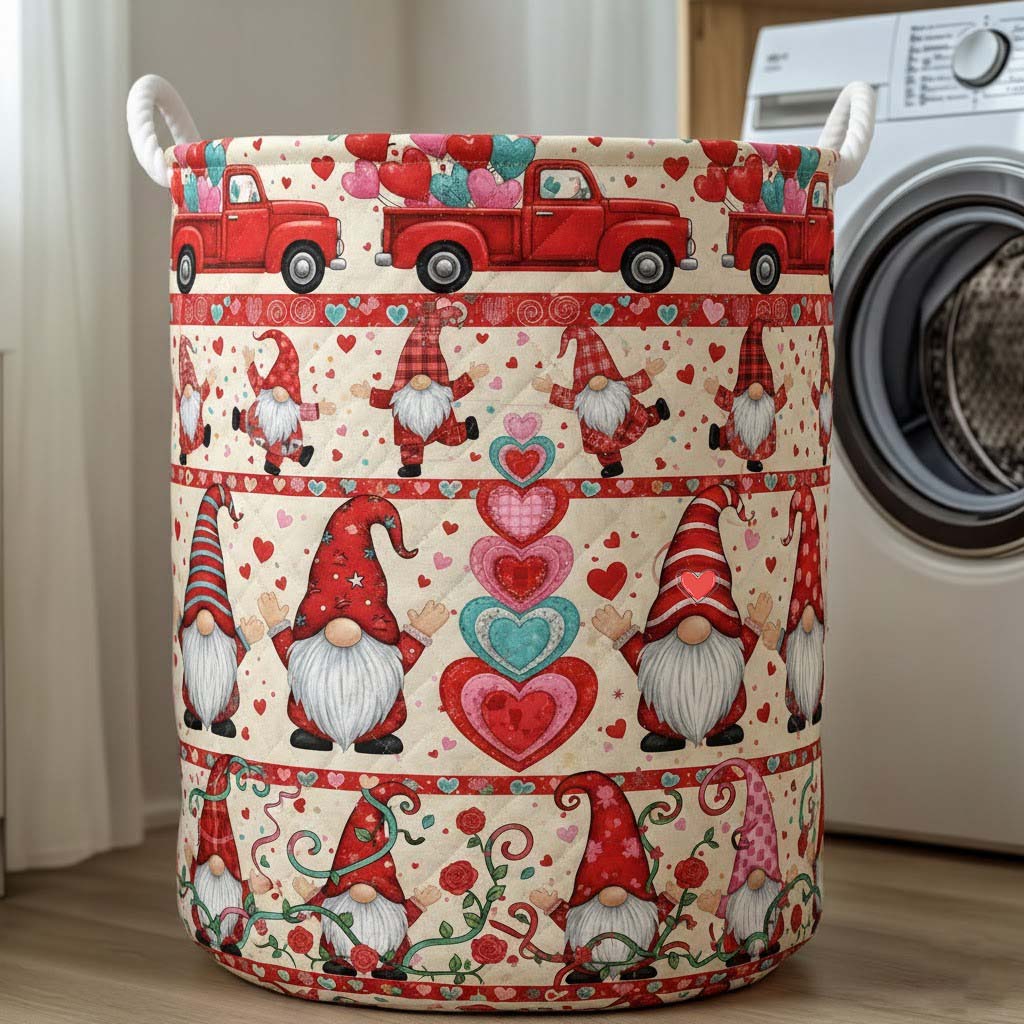 Gnome-Inspired Quilted Laundry Basket