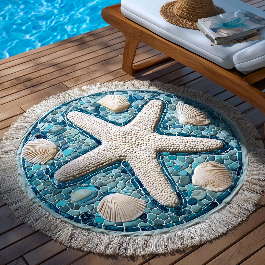 Serviette de Plage Ronde Shell Serenity
