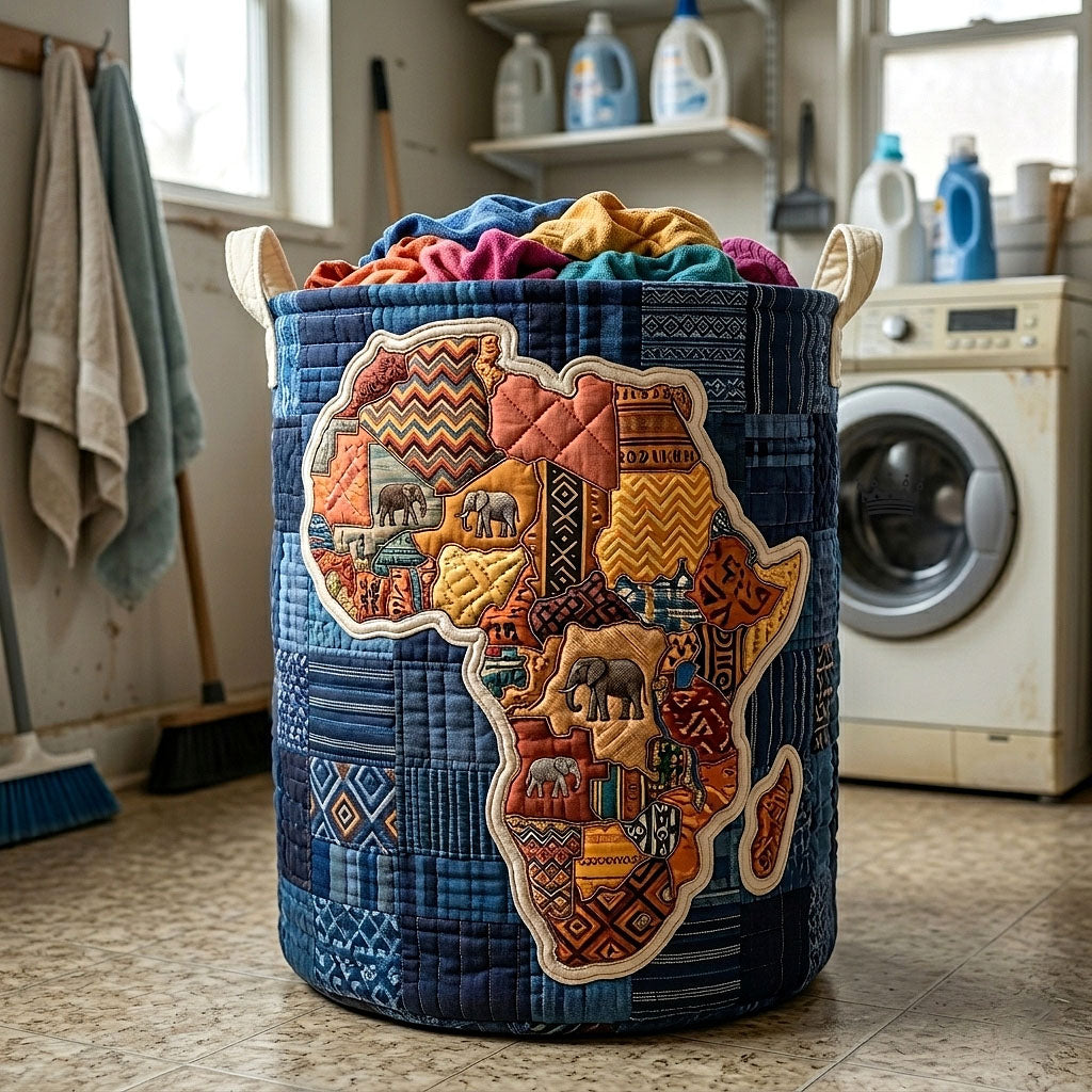 African Legacy Quilted Laundry Basket