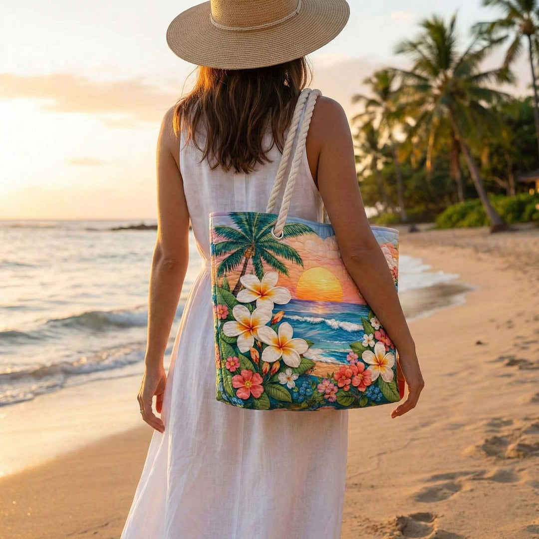 Quilted Beach Bag Tropical Vibe