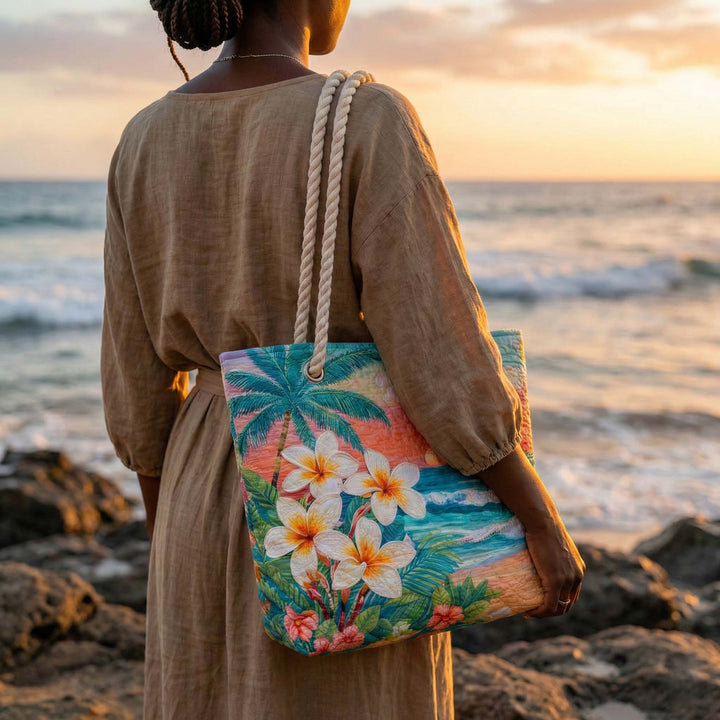 Quilted Beach Bag Tropical Vibe