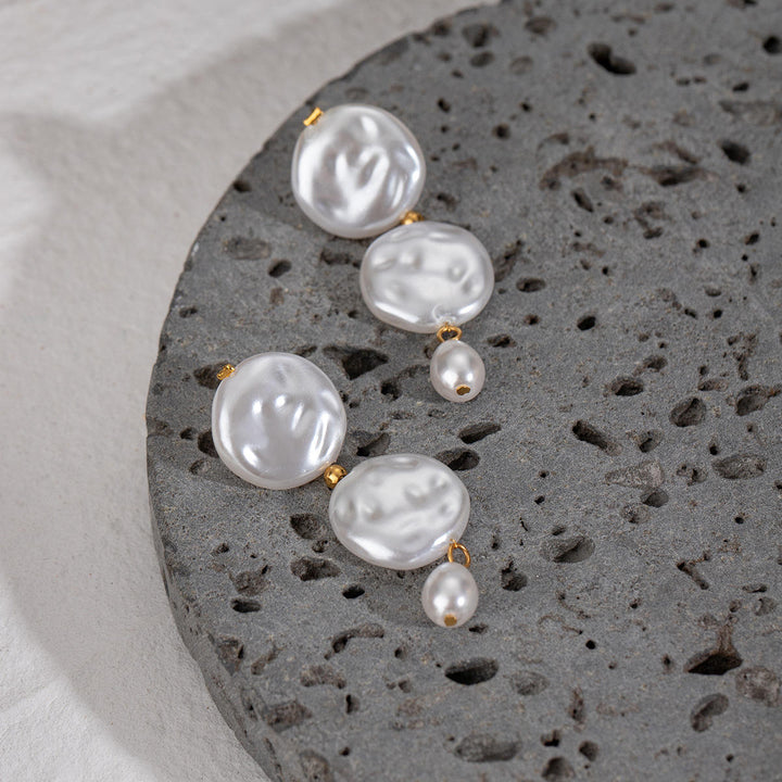 Geometric Freshwater Pearl Earrings