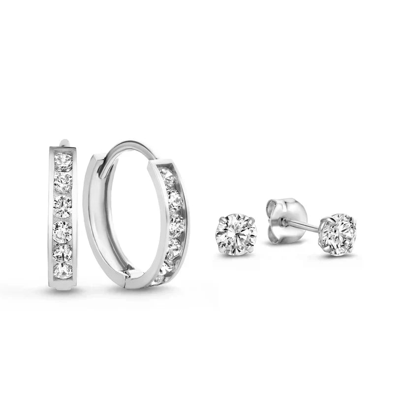 Dara Brillane Gold Stone Earrings Set
