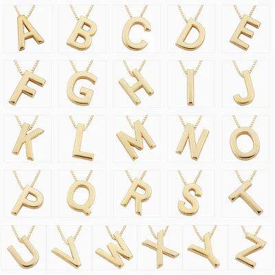 Gold Initial Necklace - Love Letter Design