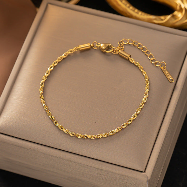 Gold Twisted Chain Bracelet