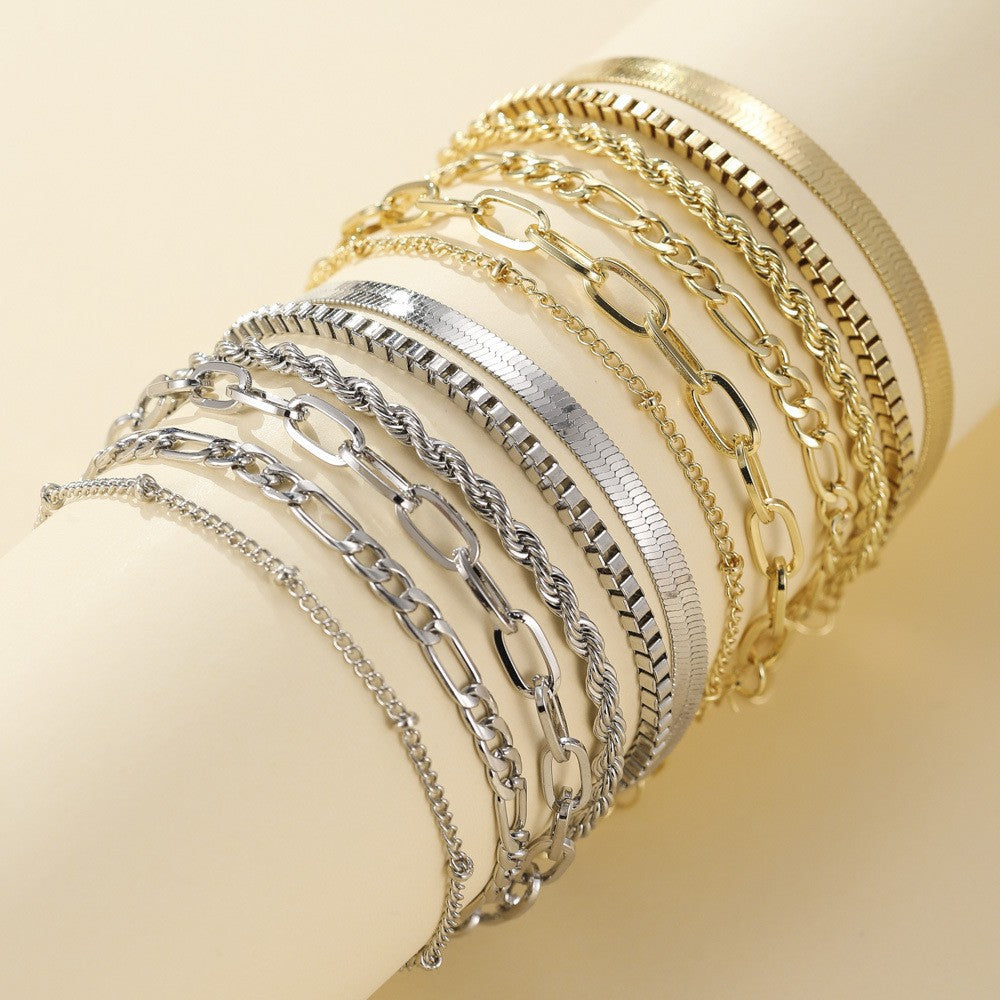 Ellis Renner White Gold Bracelet Set