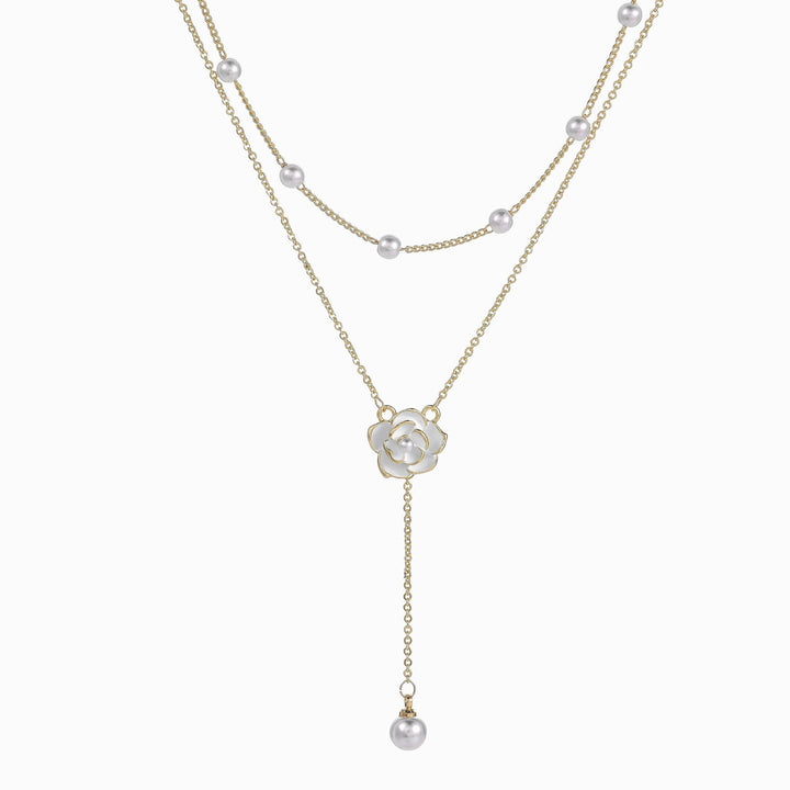 Double Layer Pearl Flower Necklace