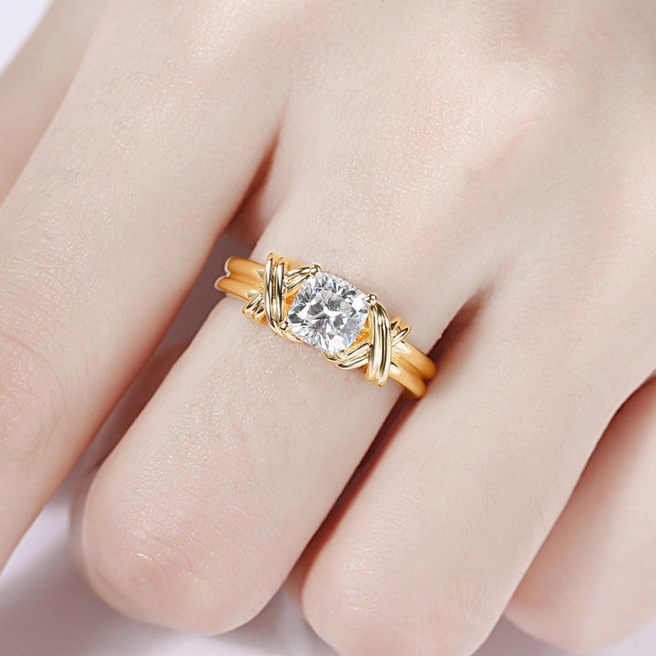 Gold Knotted Band Statement Ring