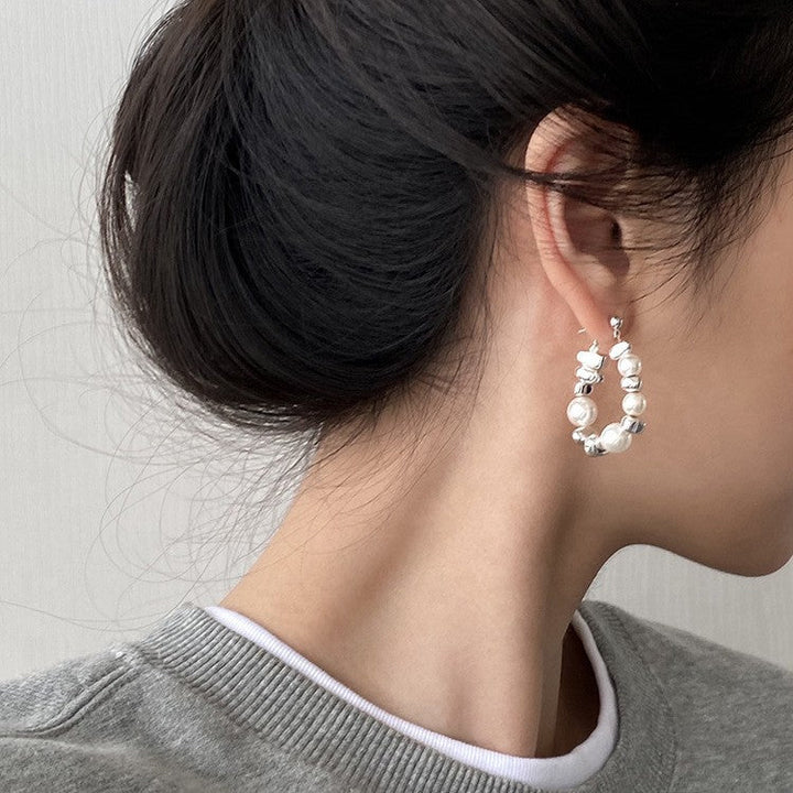 Handmade Pearl Hoop Earrings