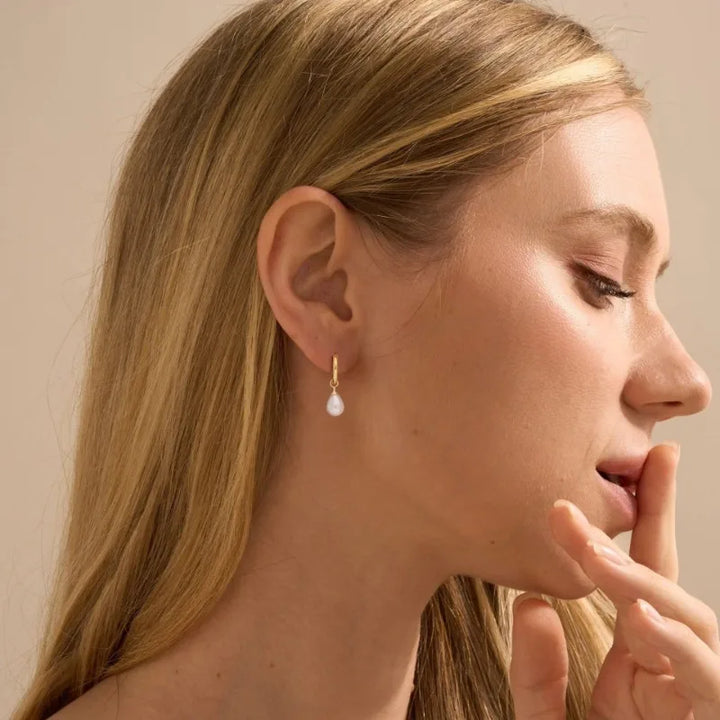 Teardrop Pearl Drop Earrings