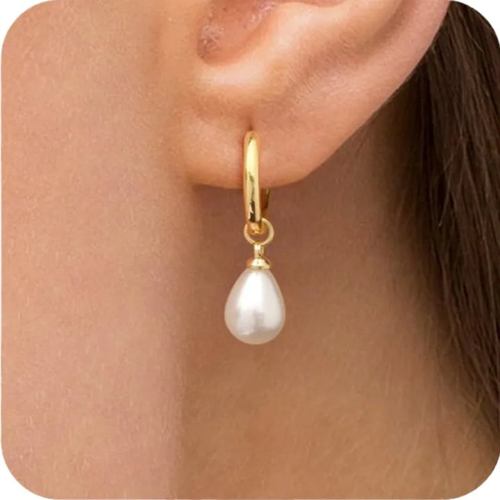 Teardrop Pearl Drop Earrings